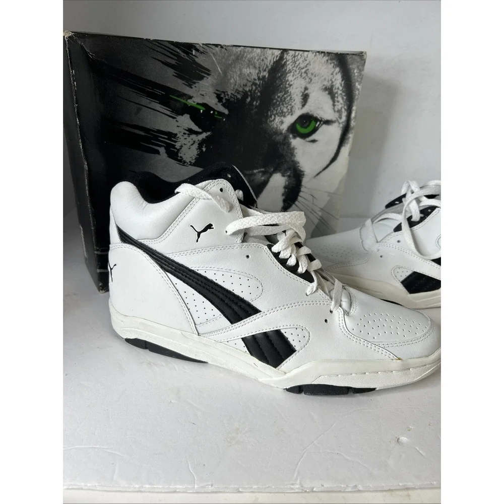 Puma Men's Basketball Vintage‎ Attack Hi - High Tops Size 11 1/2 New White/Black